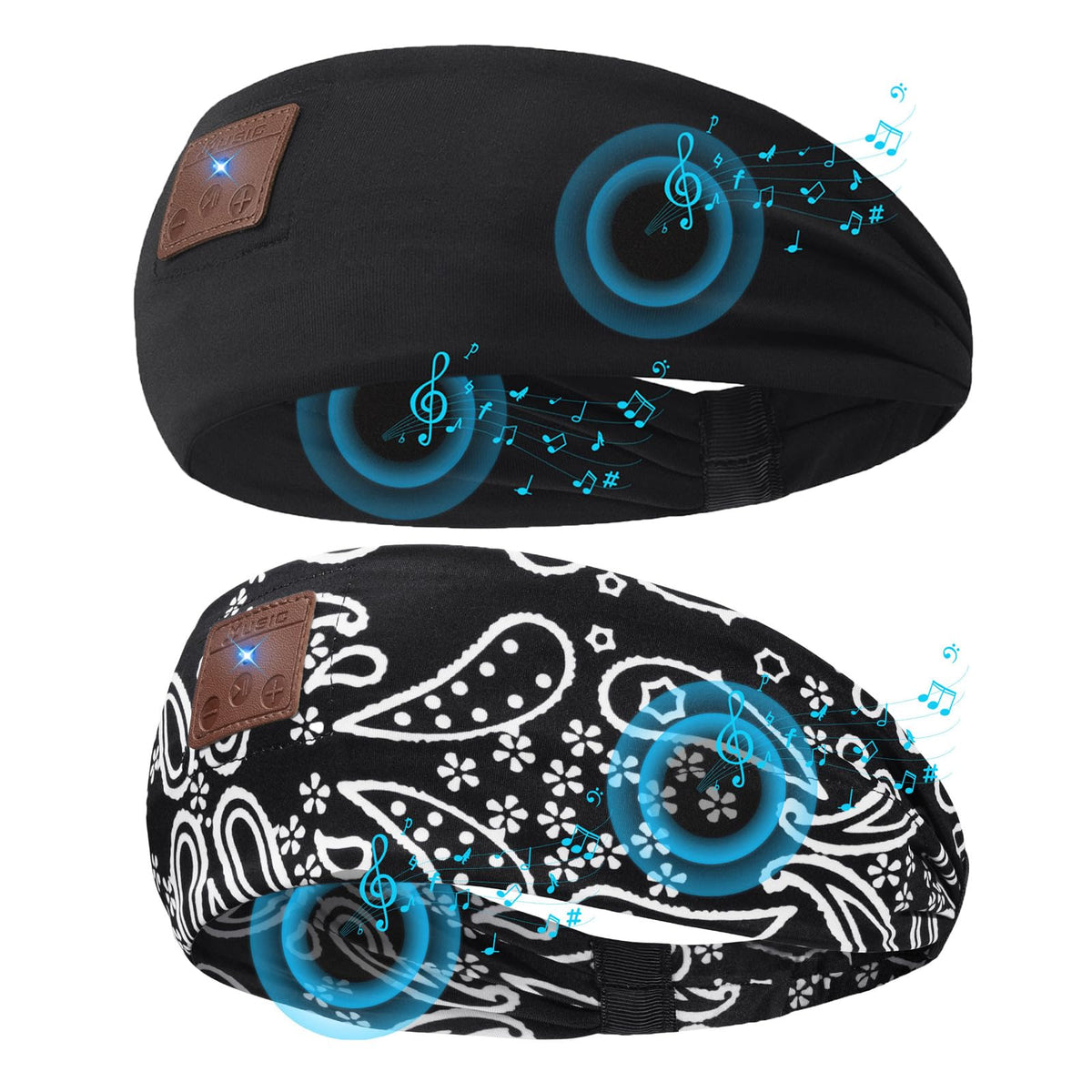 ASIILOVI front view of two-pack headset showing included items and benefits