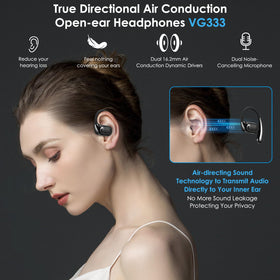 VG333 air-conduction drivers delivering clear sound without ear inserts