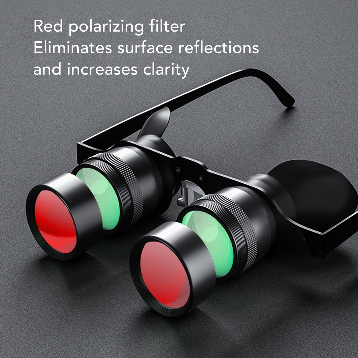 Asixxsix closeup of polarized lenses and color filters reducing glare