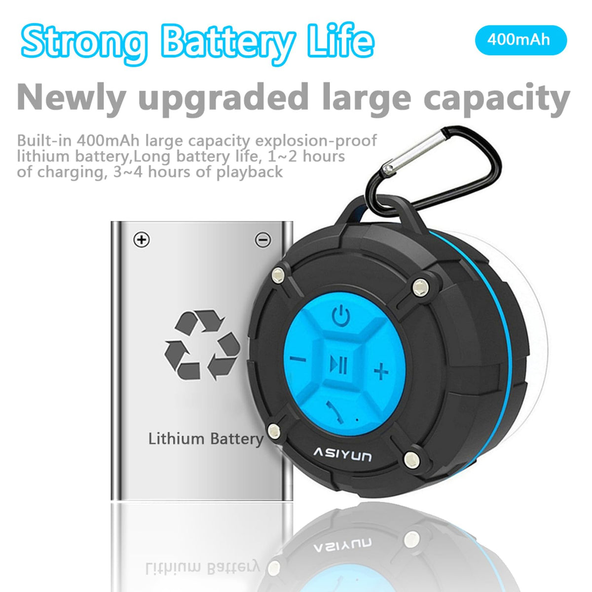 ASIYUN Portable Bluetooth speaker delivering clear sound during outdoor activities.