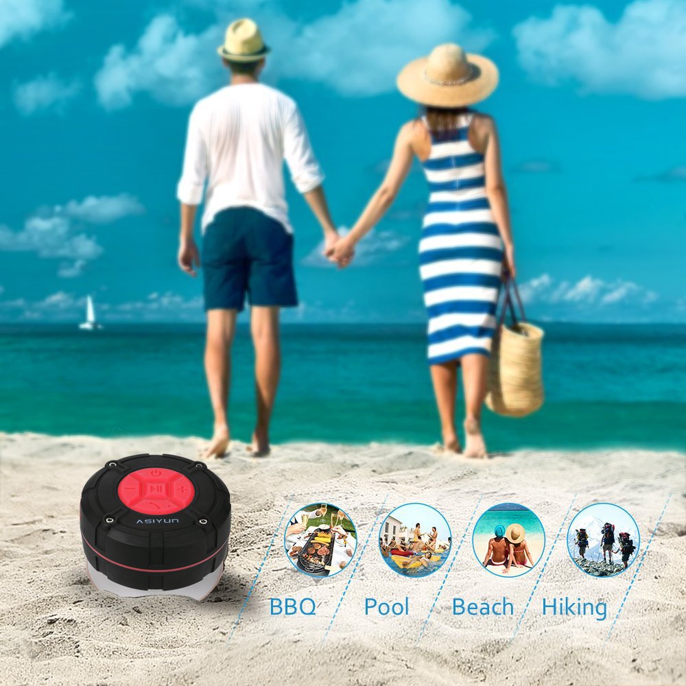 ASIYUN Shower Speaker compact size ideal for travel.