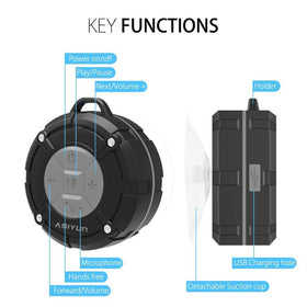 ASIYUN shower speaker grey aluminum hook offers easy hanging
