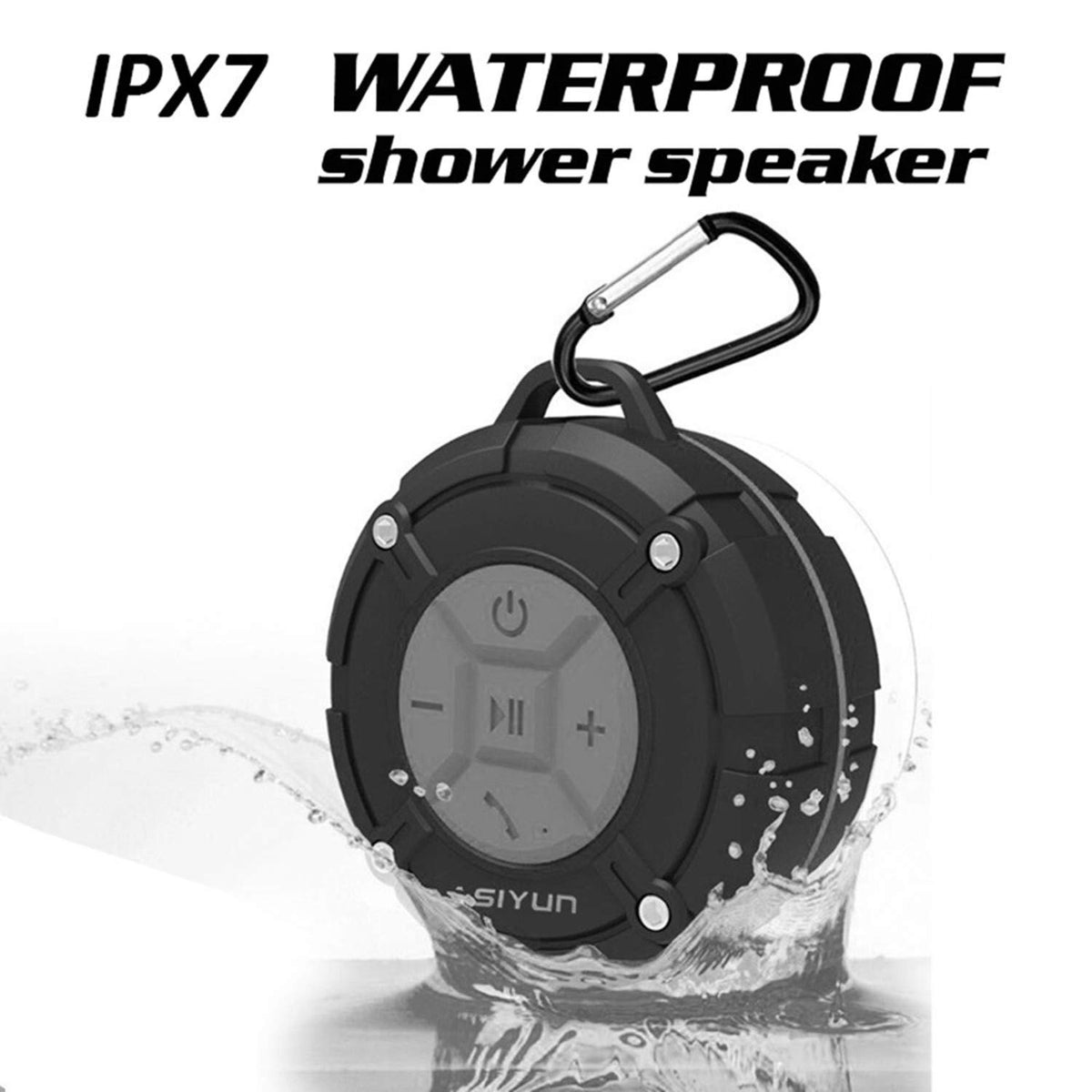 ASIYUN shower speaker grey built-in battery for wireless use