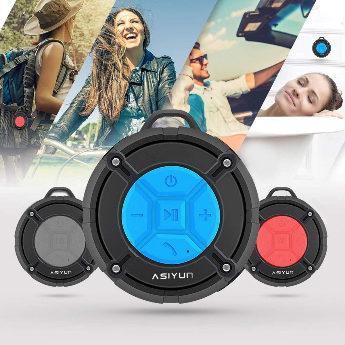 ASIYUN Shower Speaker built-in mic enables hands-free calls.