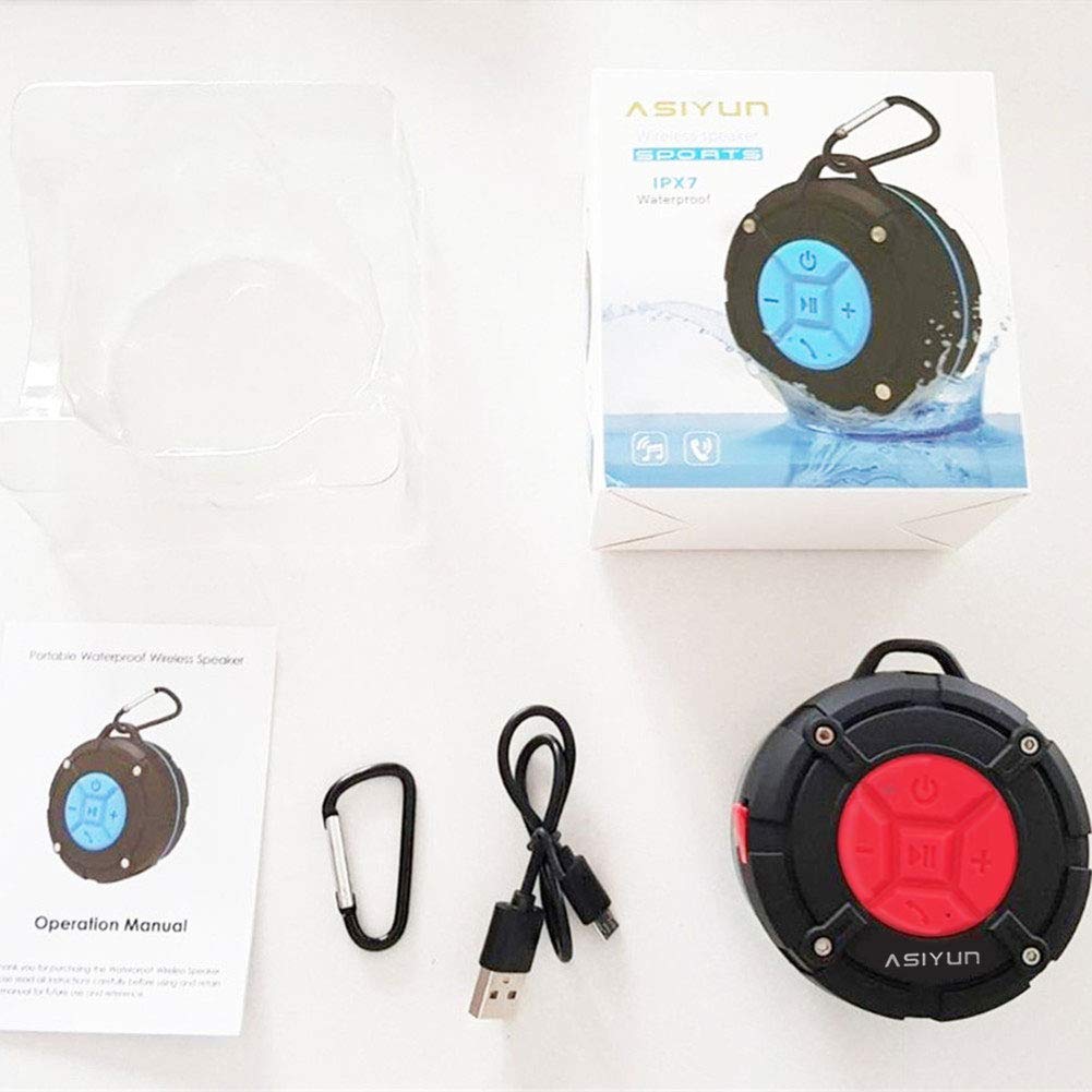 ASIYUN Shower Speaker red color adds vibrant outdoor style.
