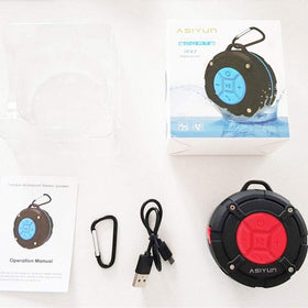 ASIYUN Shower Speaker red color adds vibrant outdoor style.