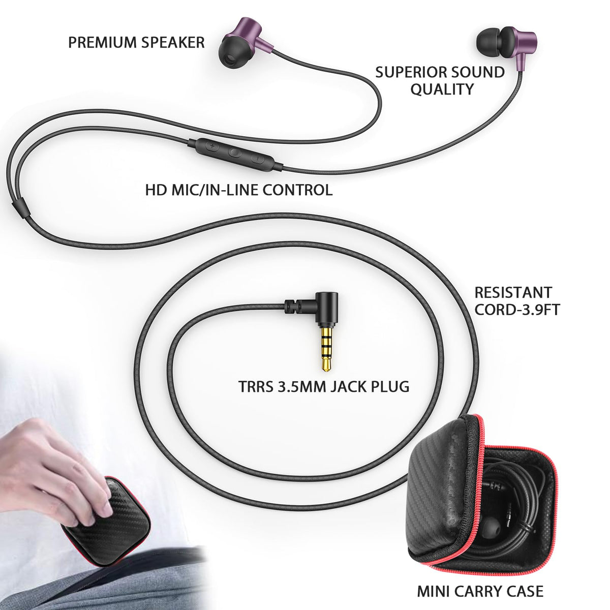 ASKUBSKU 3.5mm headphones may not adjust volume on some Apple devices.