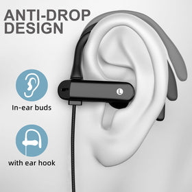ASKUBSKU ear hook close-up highlighting secure fit for active use and stability