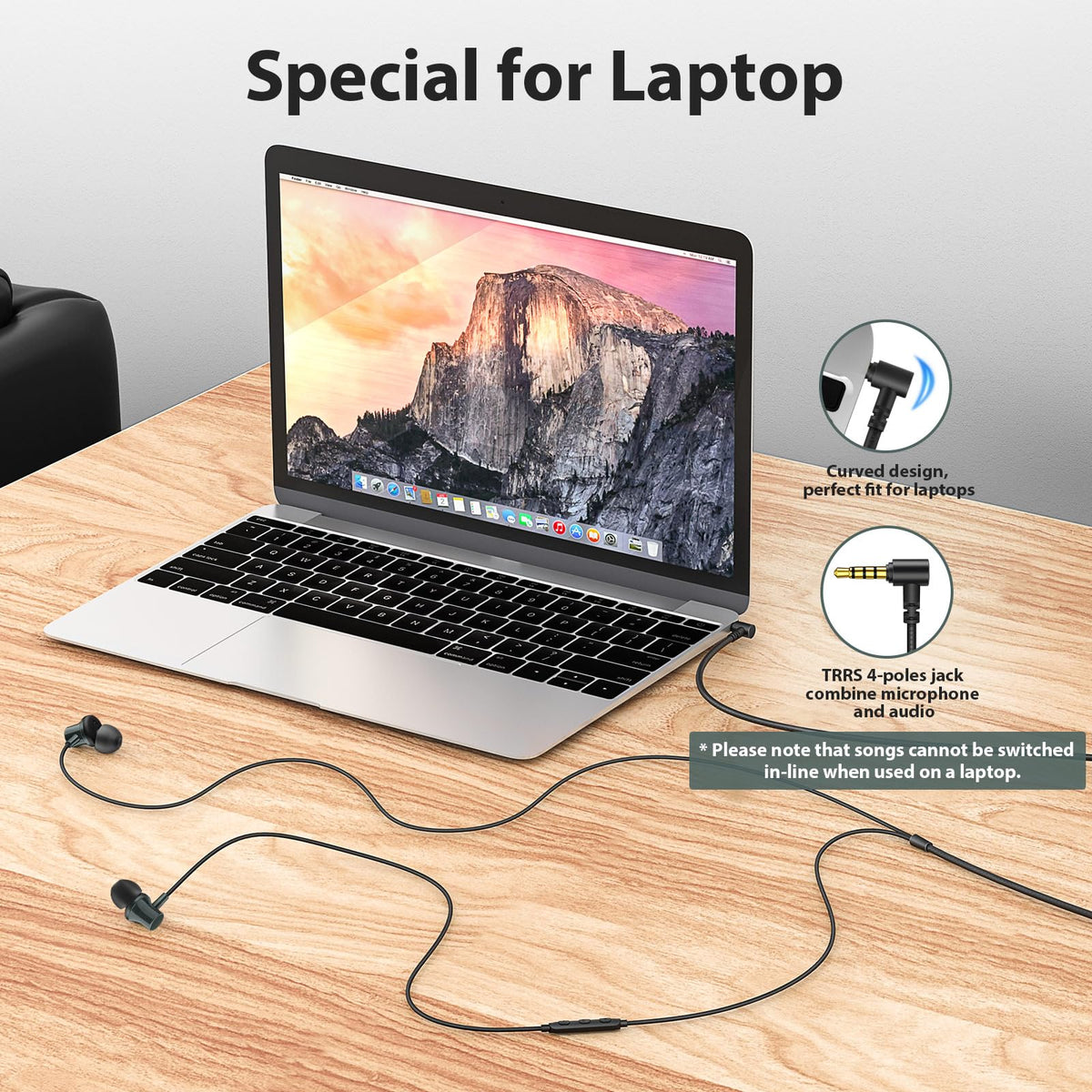 ASKUBSKU headphones with in-line control and mic for easy calls