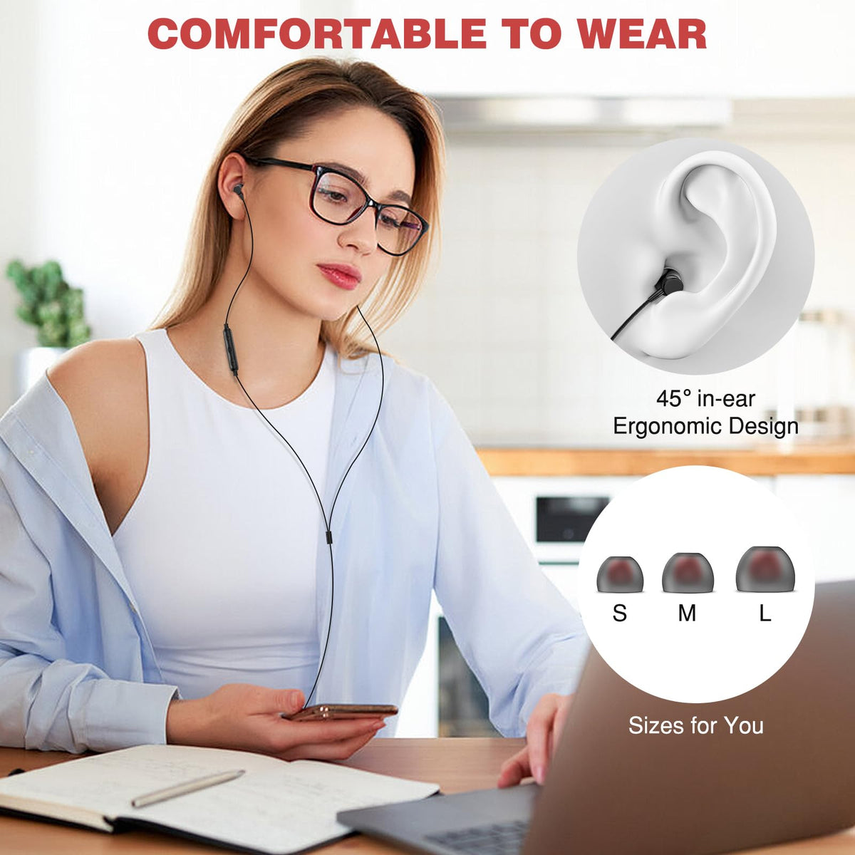 ASKUBSKU inline mic and controls for hands-free calls and media