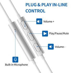 ASKUBSKU inline control with mute button for quick hands-free control