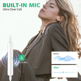 ASKUBSKU earbuds magnetically attached around neck for tangle-free carry