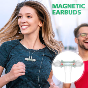 ASKUBSKU earbuds next to coin showing compact size and portability