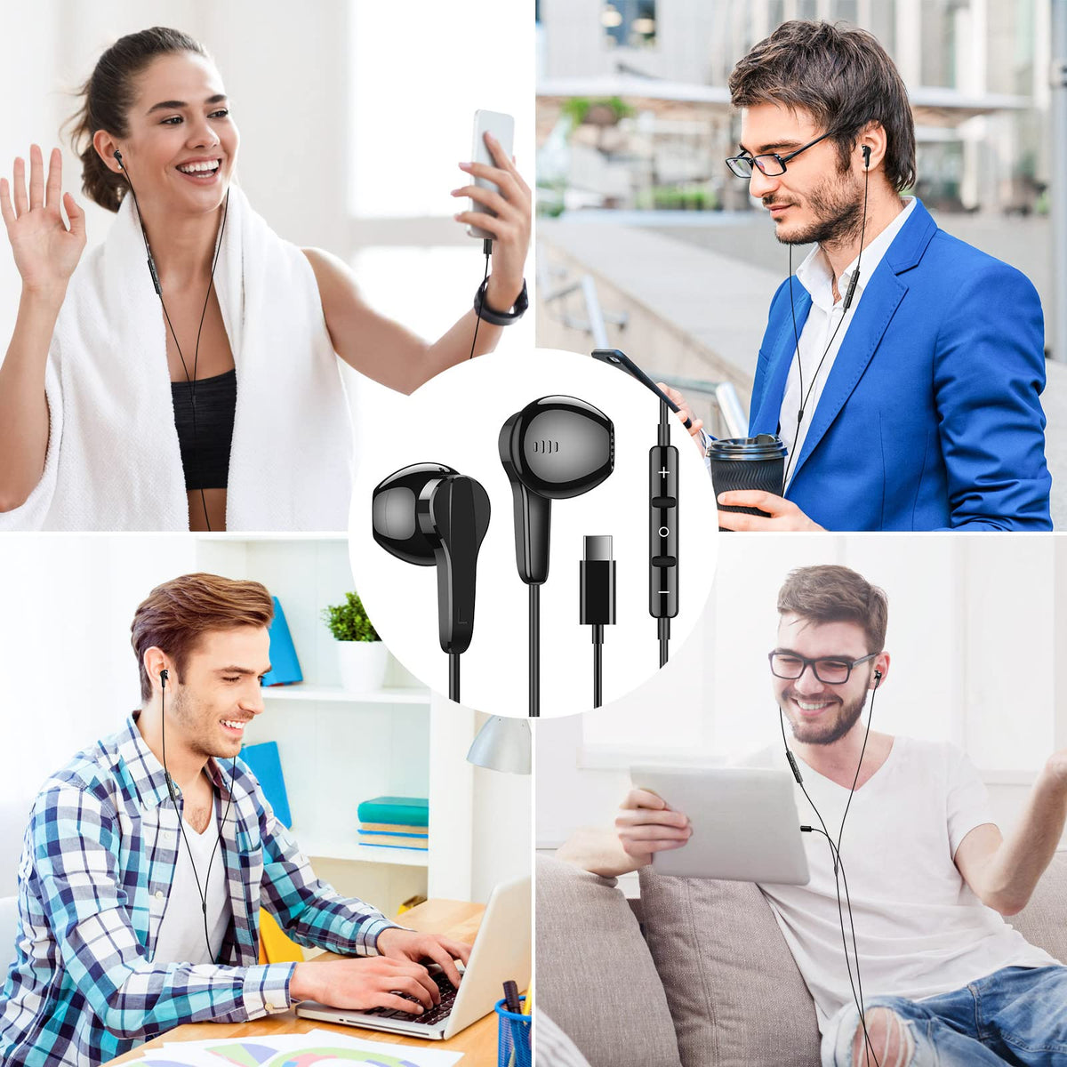 ASKUBSKU USB-C earphones broad compatibility across many devices