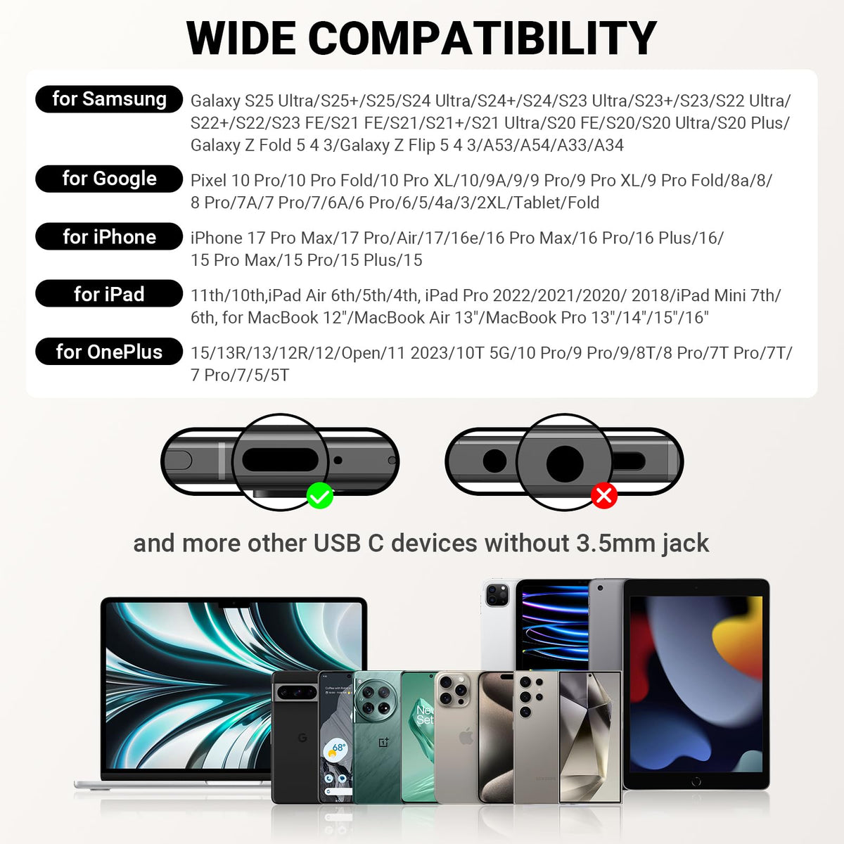 ASKUBSKU USB C headphones cable detail anti-winding wire