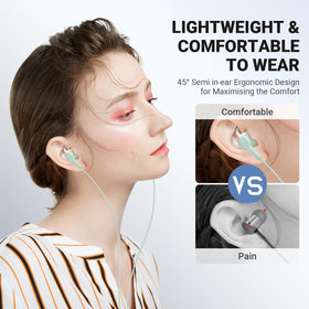 ASKUBSKU USB-C headphones ergonomic 45-degree fit for all-day comfort.