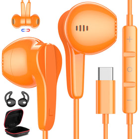 ASKUBSKU USB C headphones front view with universal compatibility