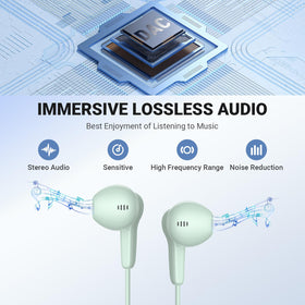 ASKUBSKU USB-C headphones inline control for easy music and hands-free calls.