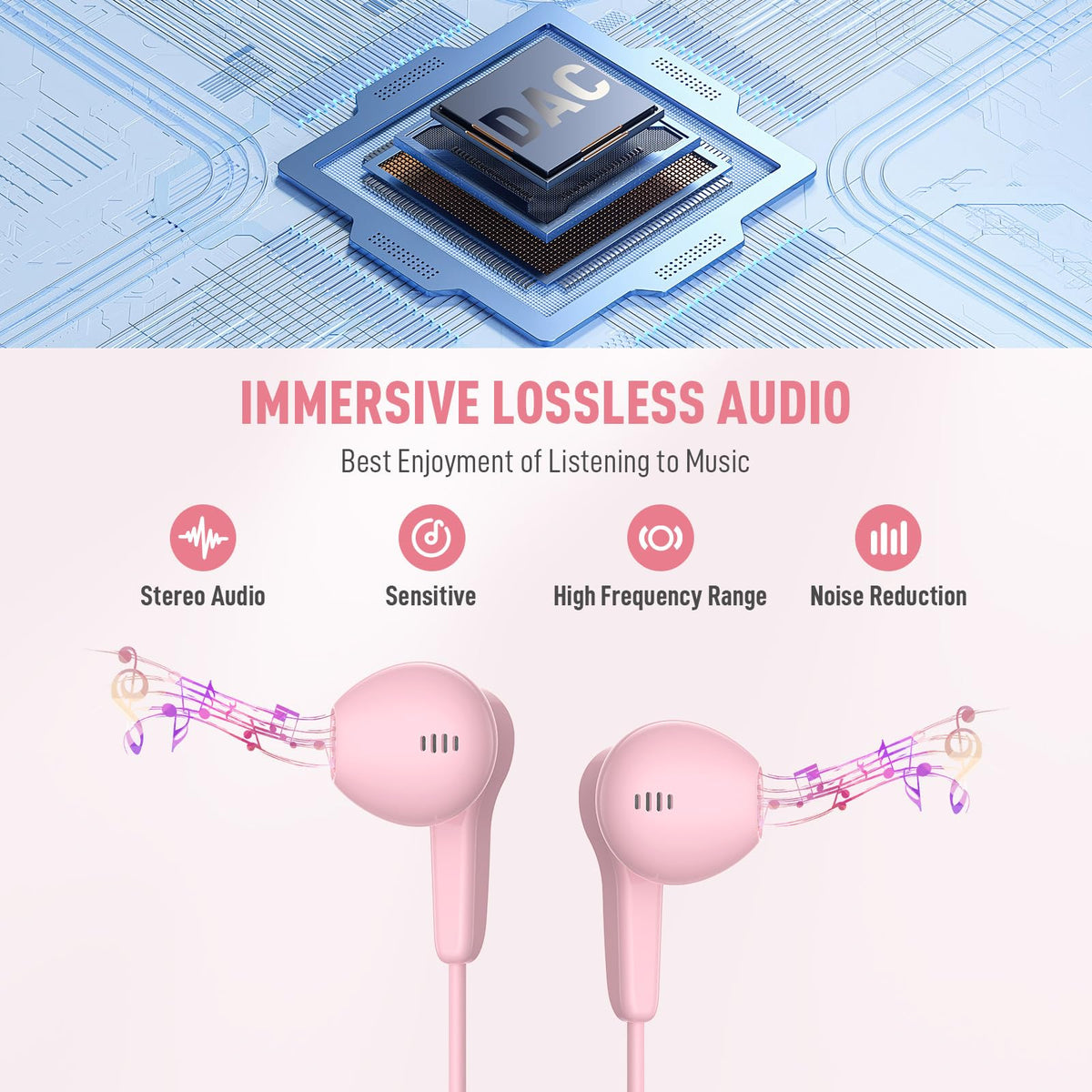 ASKUBSKU USB-C earphones with inline controls for hands-free calls on the go