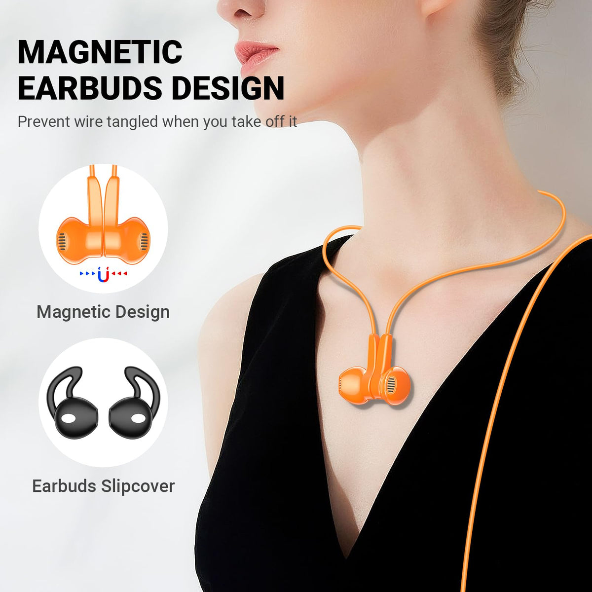 ASKUBSKU USB C headphones magnetic back feature