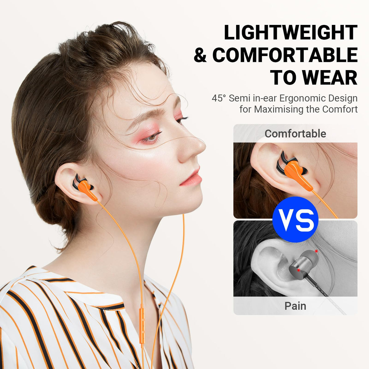 ASKUBSKU USB C headphones mic-equipped close-up