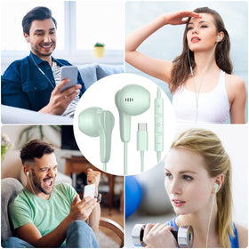 ASKUBSKU USB-C headphones oxygen-free copper wire reduces wear during activity.