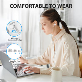 ASKUBSKU three sizes of silicone tips provide a comfortable, secure fit