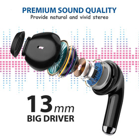 ASKUBSKU wireless earbuds ENC for clearer calls in busy environments