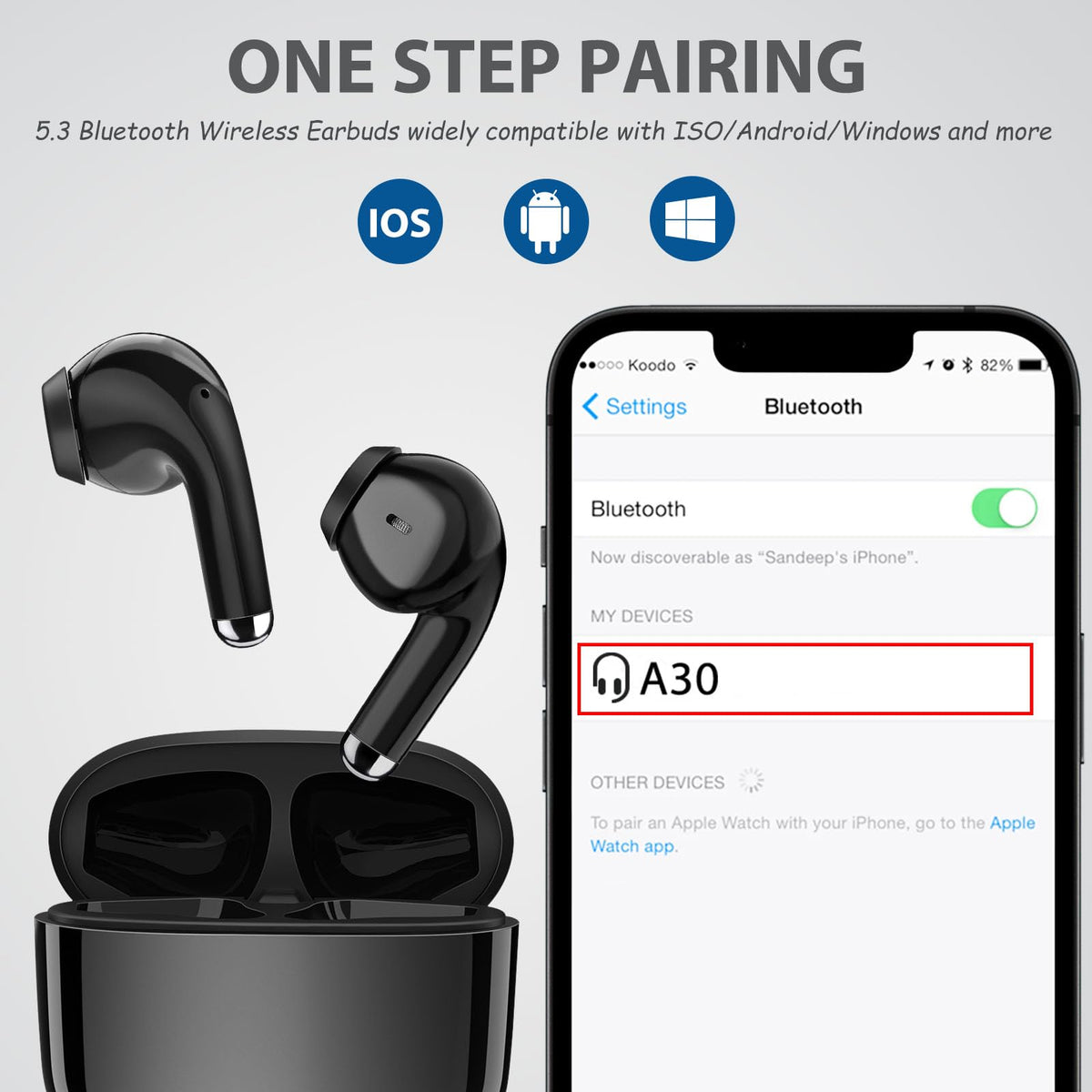 ASKUBSKU wireless earbuds smart touch controls for easy operation