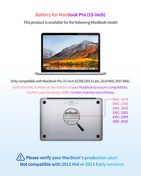 Close-up showing ASMARK battery fitting into MacBook Pro for replacement