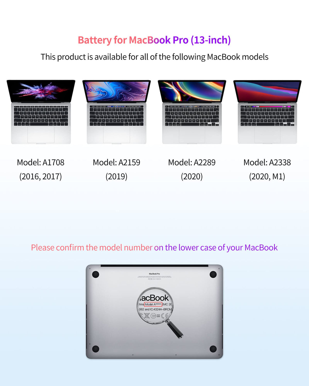 ASMARK high-capacity cells highlighted in the battery for long-lasting MacBook power.