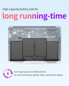 ASMARK battery being installed inside a MacBook Air demonstrating correct fit and easy swap