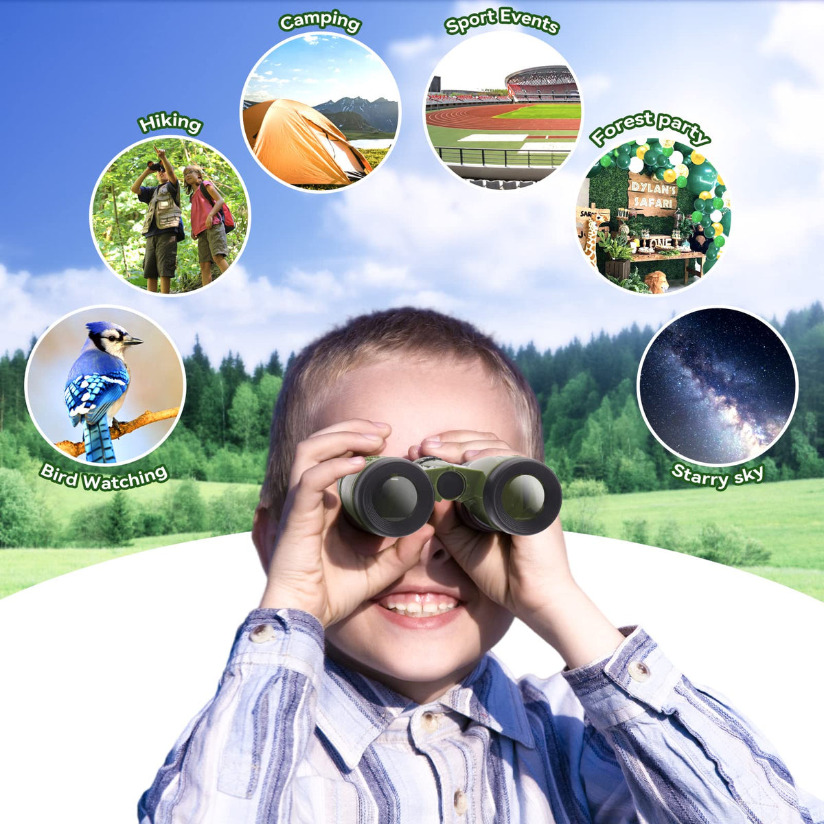 ASONA kids binoculars bulk pack box image, ideal for group gifts.