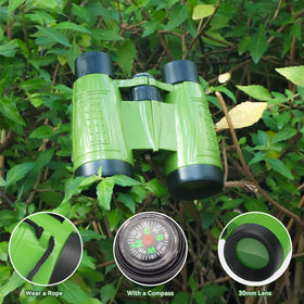 ASONA kids binoculars in yellow with neck strap for party favors.