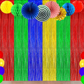 Asonlye 3-pack foil curtains for easy hanging at birthdays and baby showers
