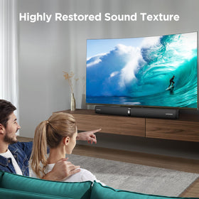 Assistrust Sound Bar features a detachable design for TV or desk use.