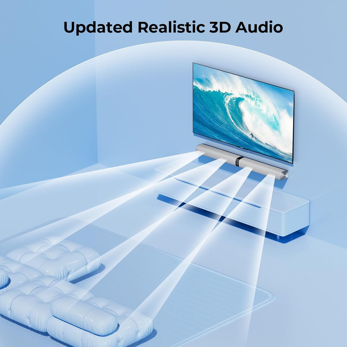 Assistrust sound bar with Bluetooth 5.3 and ARC simplifies wireless streaming and TV control