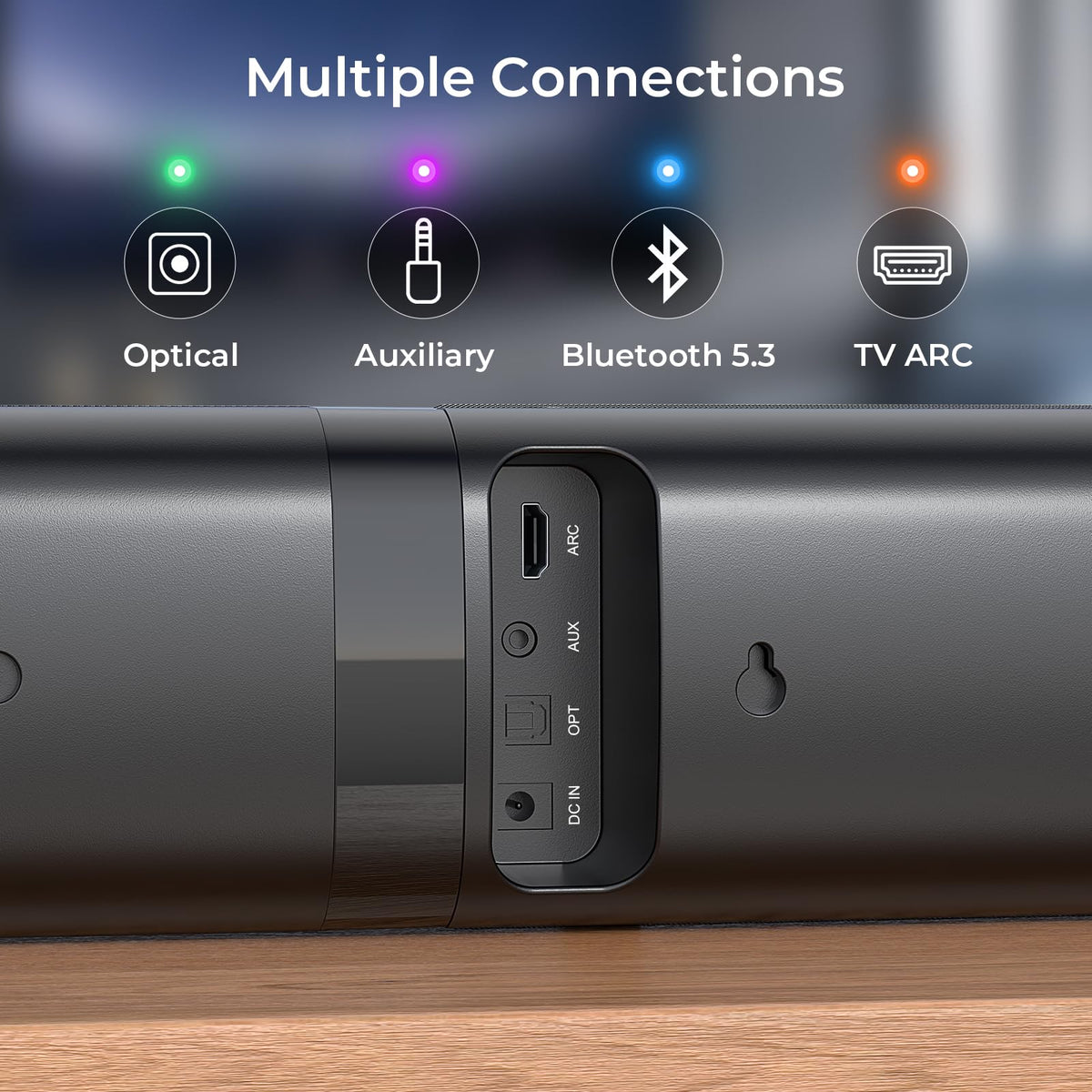 Assistrust sound bar with Bluetooth 5.3 for wireless streaming