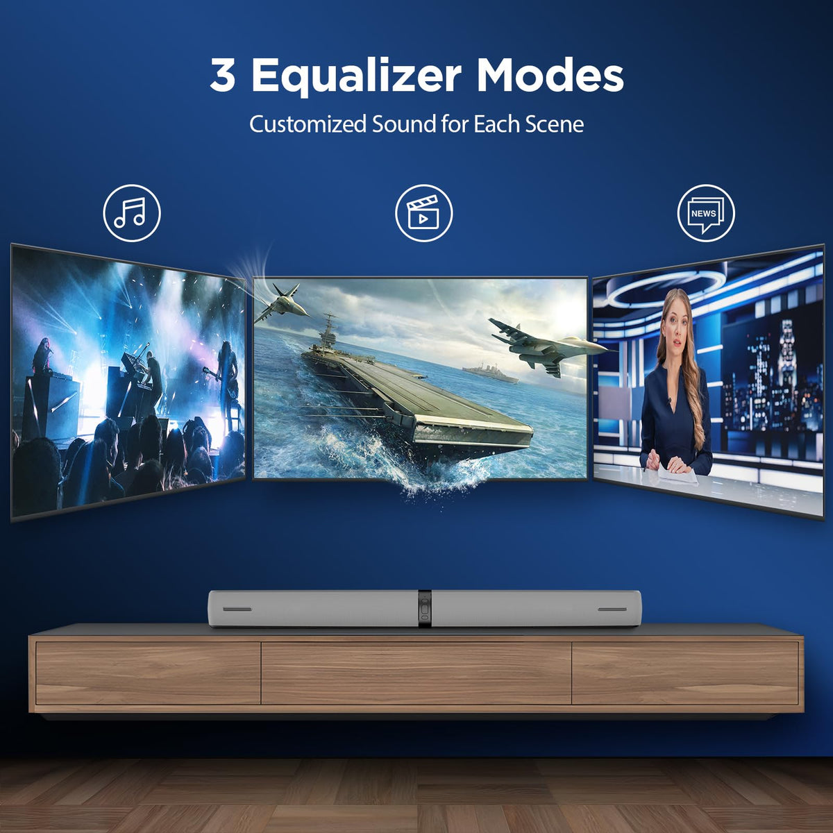 Assistrust Sound Bar 80W volume boost adds sharper detail like footsteps and rustling leaves.