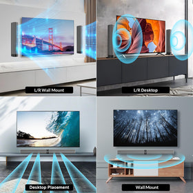 Assistrust sound bar with tuned EQ modes for movie, music, and dialogue