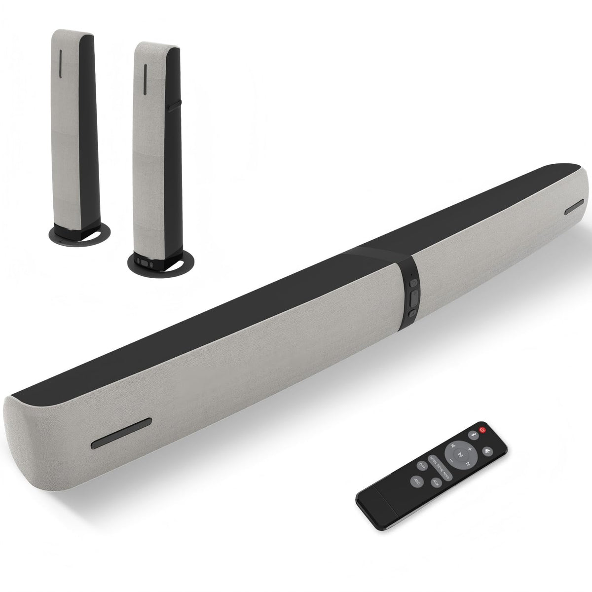 Assistrust Sound Bar horizontal tabletop for TV viewing delivers clear mids and crisp dialogue.