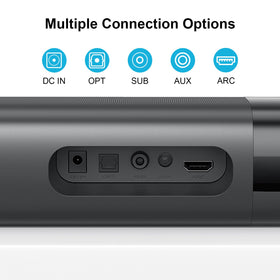 Assistrust sound bar remote and controls for quick adjustments.