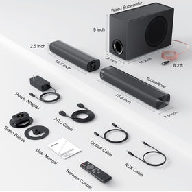 Assistrust soundbar wall-mount or tabletop placement for flexible setup.
