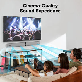 Assistrust Sound Bar wall-mounted balances sound for open spaces and parties.