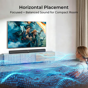 Assistrust mounted on wall creating immersive cinema-style sound