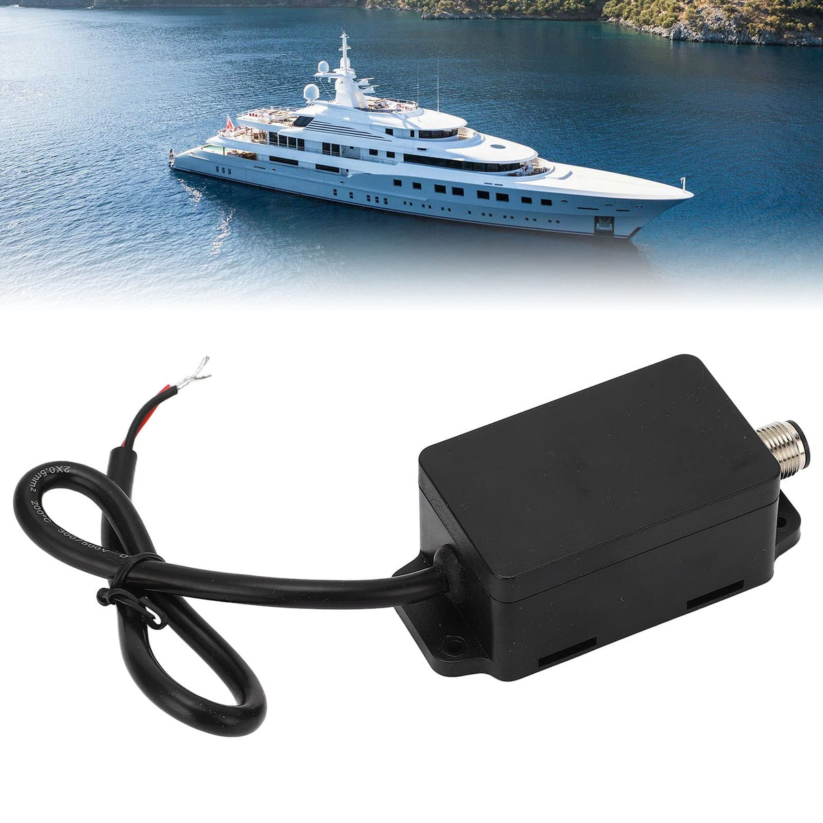 Astibym NMEA2000 converter packaged with screwdriver and manual.
