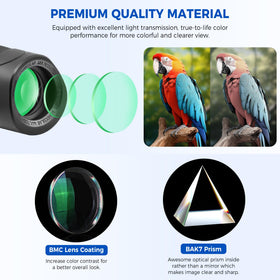 Astromania monocular objective lens close-up with multi-coated glass for brighter images