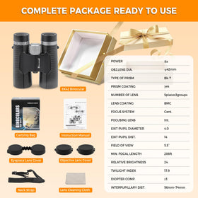 Astromania packaging and accessories showing included strap and protective case