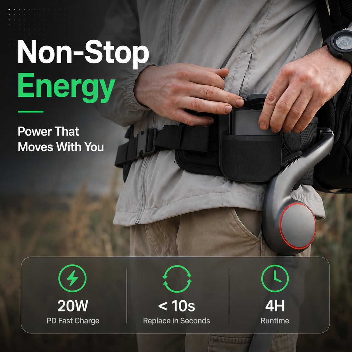 AstroShell exoskeleton hiking mode enables smoother long walks.