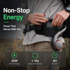 AstroShell exoskeleton hiking mode enables smoother long walks.